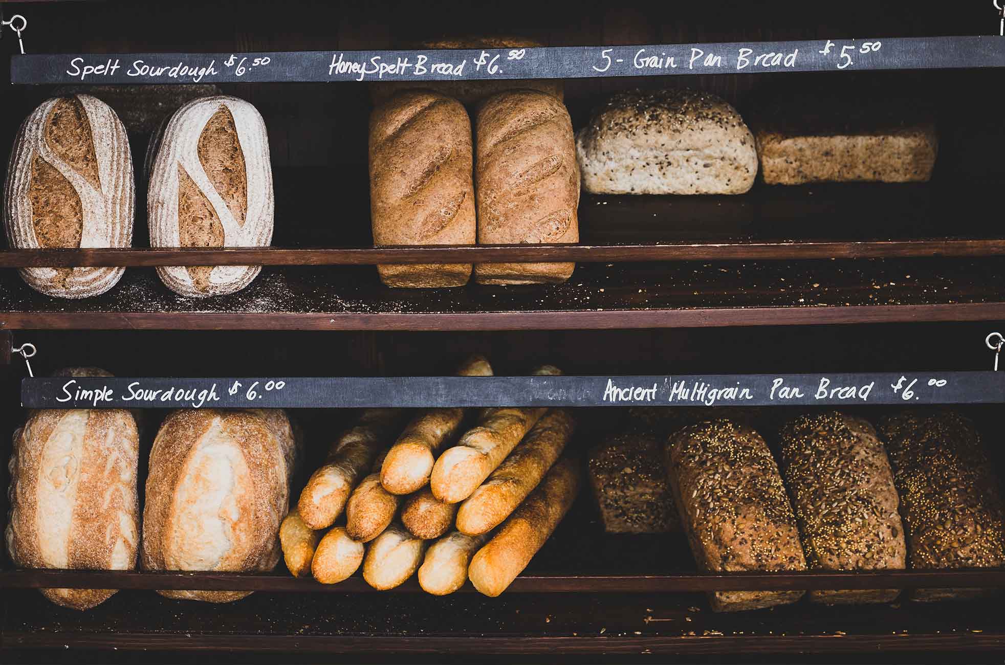 Baked Bread on Shelves